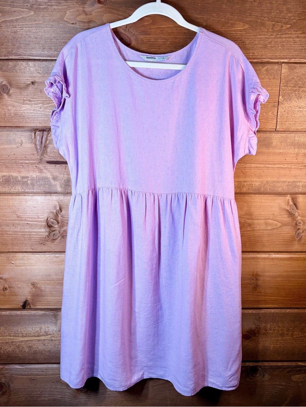 Sonoma Oversized Lavender Ruffle-Sleeve Casual Knit Dress Size Medium 💜